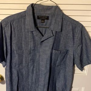 Mens banana republic button up short sleeve Jean like dress shirt